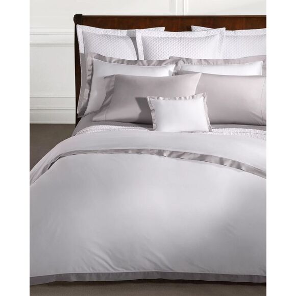 Ralph Lauren Home Organic Cotton Sateen Border Euro Sham Platinum - NWT $185